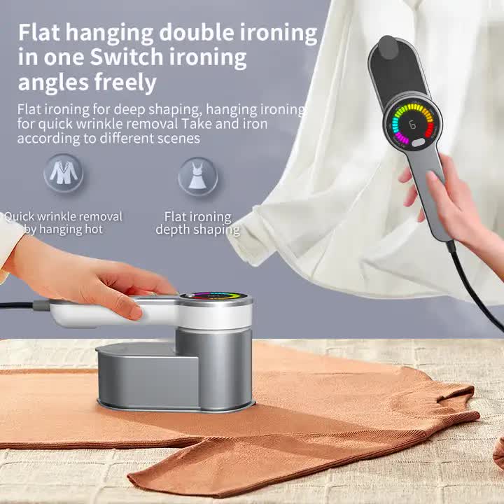 Grey Portable Handheld Garment Steamer | Mini Steam Iron for Home & Dorm Use | Compact Clothes Steaming Iron V888-ELOSUNG13014