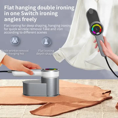 Grey Portable Handheld Garment Steamer | Mini Steam Iron for Home & Dorm Use | Compact Clothes Steaming Iron V888-ELOSUNG13014
