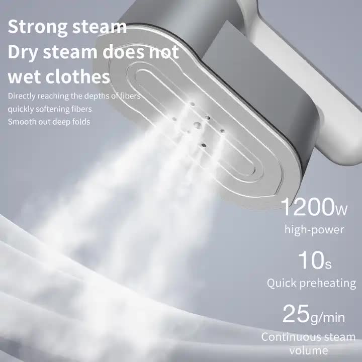 Grey Portable Handheld Garment Steamer | Mini Steam Iron for Home & Dorm Use | Compact Clothes Steaming Iron V888-ELOSUNG13014