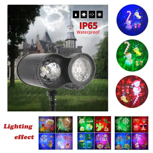 Bracket Outdoor Waterproof Lawn Dual-Tube Projection Light - LED Halloween & Christmas Dynamic Water Ripple V888-ELOSUNG13052