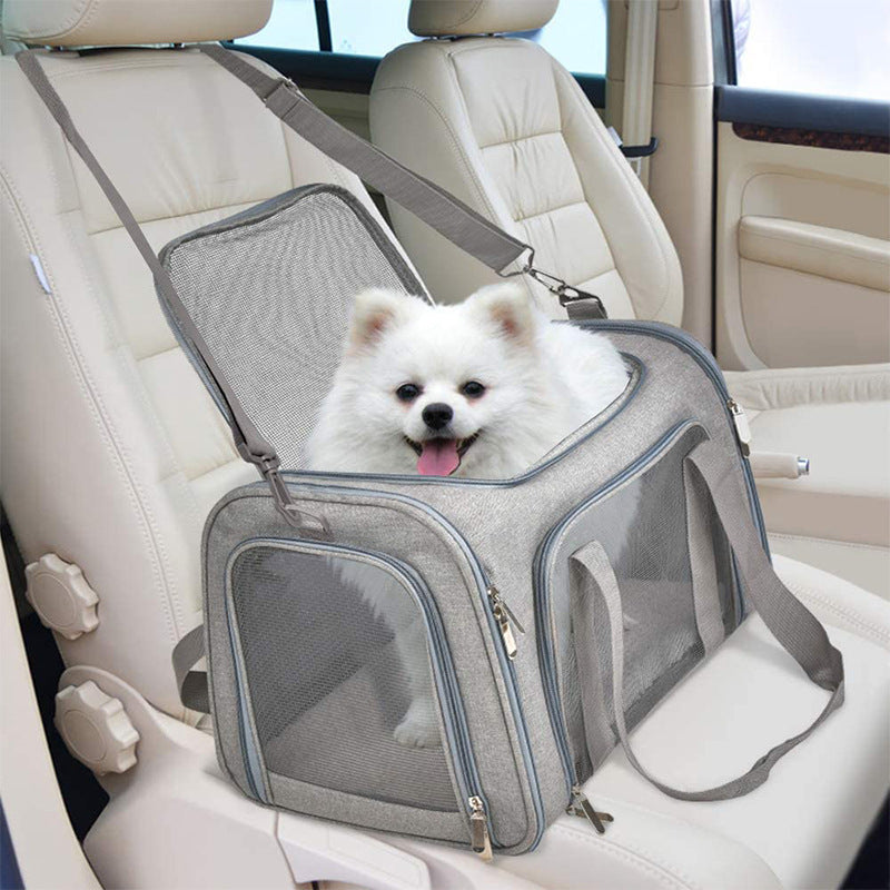 S Black Portable Foldable Pet Carrier Bag - Large Capacity Travel Carrier for 2 Small Pets, Comfortable and V888-ELOSUNG13128