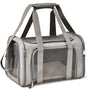 XL Grey Portable Foldable Pet Carrier Bag - Large Capacity Travel Carrier for 2 Small Pets, Comfortable and V888-ELOSUNG13133
