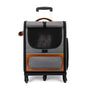 Grey Large Capacity Breathable Foldable Pet Trolley - Travel Cat Carrier with Wheels, Portable, Spacious, and V888-ELOSUNG13146