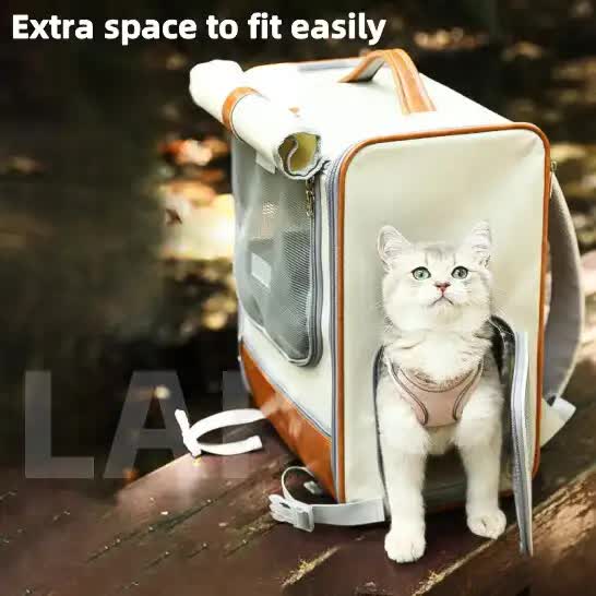 Grey Large Capacity Breathable Foldable Pet Trolley - Travel Cat Carrier with Wheels, Portable, Spacious, and V888-ELOSUNG13146