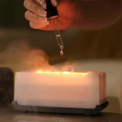 Black Timing Simulation Aroma Diffuser Usb Household Flame Humidifier Aromatherapy Machine Spray Air Flame V888-ELOSUNG13173