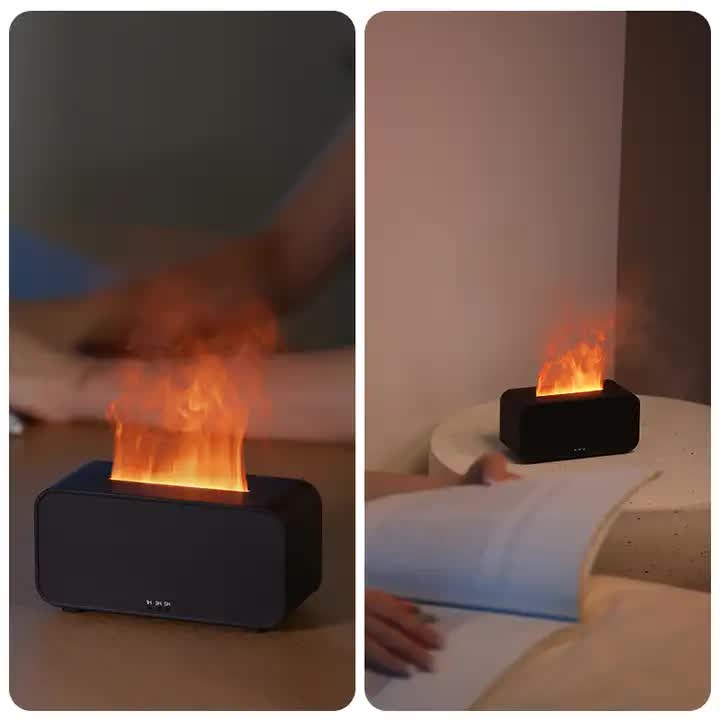 White Timing Simulation Aroma Diffuser Usb Household Flame Humidifier Aromatherapy Machine Spray Air Flame V888-ELOSUNG13174