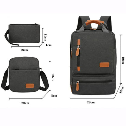 Red 3-Piece Backpack Set - Men's & Women's Student Travel Backpack, Casual Backpack, Laptop Bag, Notebook V888-ELOSUNG13188