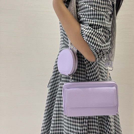 Brown 2-piece combination new mobile phone shoulder bag niche design one-shoulder messenger bag mobile phone V888-ELOSUNG13189