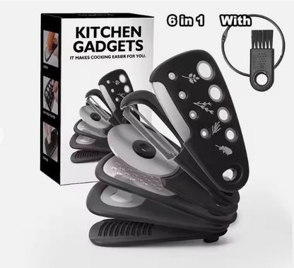 Stackable Kitchen Tool Set - Multi-Function Grater, Herb Cutter, Garlic Press, Can Opener, Cheese Grater, V888-ELOSUNG13213