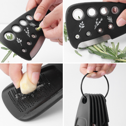 Stackable Kitchen Tool Set - Multi-Function Grater, Herb Cutter, Garlic Press, Can Opener, Cheese Grater, V888-ELOSUNG13213
