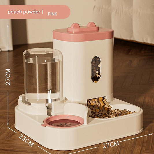 Pink Automatic Pet Feeder and Water Dispenser - Smart Dog Bowl & Cat Feeder, Universal Pet Feeding Station, V888-ELOSUNG13238