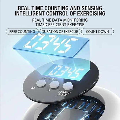 Grey 6-in-1 Multifunctional Fitness Board - Ab Wheel, Automatic Rebound, Fat Burning and Core Strengthening V888-ELOSUNG13252