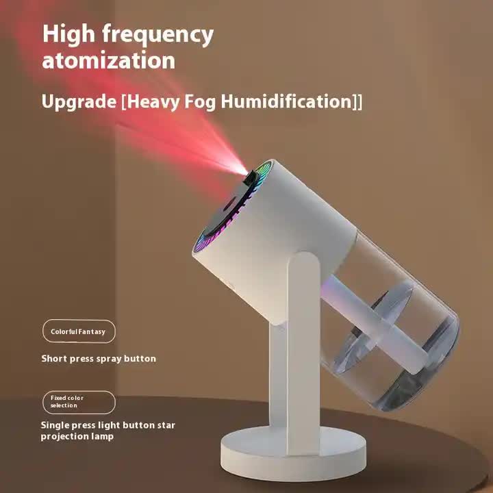 White Starry Sky Projection Humidifier - USB Ultrasonic Car and Home Air Humidifier, Mist Diffuser for V888-ELOSUNG13255