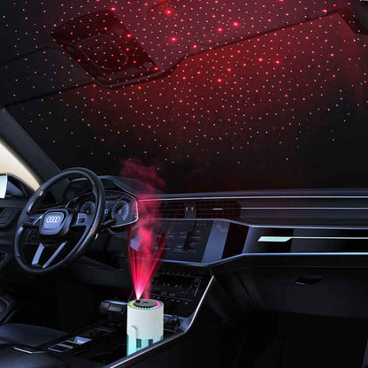White Starry Sky Projection Humidifier - USB Ultrasonic Car and Home Air Humidifier, Mist Diffuser for V888-ELOSUNG13255