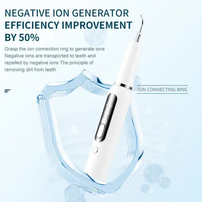 Black Portable Ultrasonic Dental Cleaner, Home Use Plaque Remover, Sonic Tooth Stain & Tartar Cleaning Tool V888-ELOSUNG13322