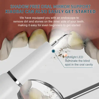 Black Portable Ultrasonic Dental Cleaner, Home Use Plaque Remover, Sonic Tooth Stain & Tartar Cleaning Tool V888-ELOSUNG13322