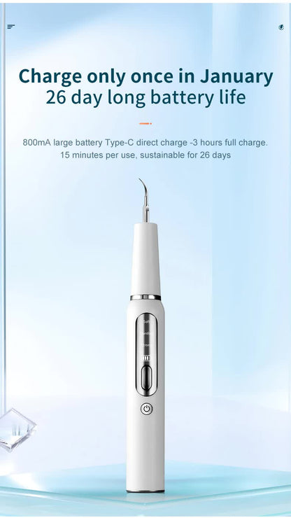 Black Portable Ultrasonic Dental Cleaner, Home Use Plaque Remover, Sonic Tooth Stain & Tartar Cleaning Tool V888-ELOSUNG13322