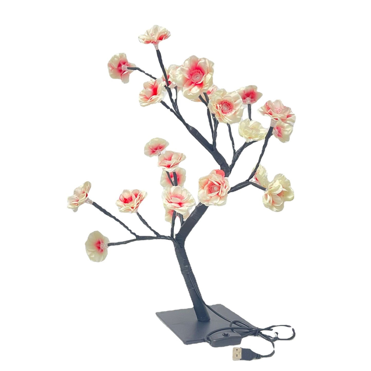LED Rose Flower Tree Light with Detachable Base and USB Switch - Decorative Night Light for Home Decor V888-ELOSUNG13341