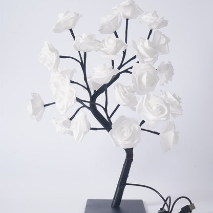 LED Rose Flower Tree Light with Detachable Base and USB Switch - Decorative Night Light for Home Decor V888-ELOSUNG13342