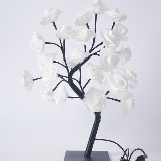 LED Rose Flower Tree Light with Detachable Base and USB Switch - Decorative Night Light for Home Decor V888-ELOSUNG13344