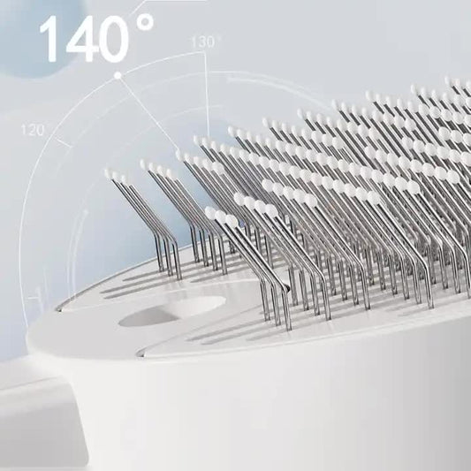 White Pet Grooming Spray and Massage Brush | One-Click Hair Removal Comb for Cats & Dogs | UV Sterilization V888-ELOSUNG13346