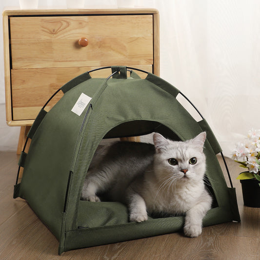 S Green Foldable Breathable Summer Pet Tent with Cooling Mat - Portable Outdoor and Indoor Pet Shelter V888-ELOSUNG13368