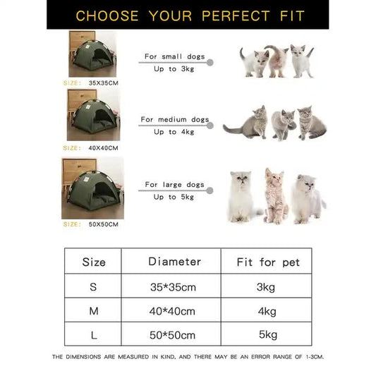 S Green Foldable Breathable Summer Pet Tent with Cooling Mat - Portable Outdoor and Indoor Pet Shelter V888-ELOSUNG13368