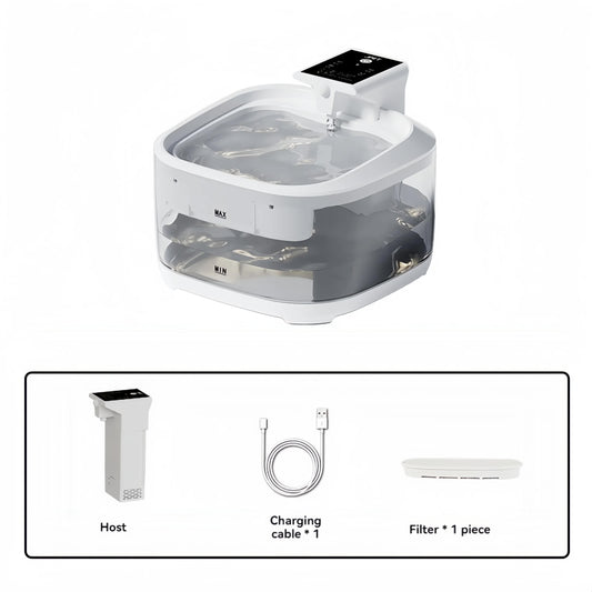 White 4.5L Rechargeable Pet Water Fountain for Cats & Dogs - Automatic Circulating Water Dispenser with Large V888-ELOSUNG13383