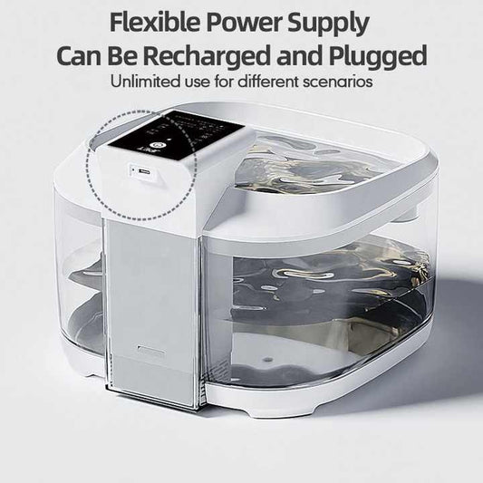 White 4.5L Rechargeable Pet Water Fountain for Cats & Dogs - Automatic Circulating Water Dispenser with Large V888-ELOSUNG13383