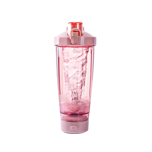 Pink Portable Electric Shaker Bottle without LED Light, 550ml Sports Protein Mixer Cup for Gym and Travel V888-ELOSUNG13388