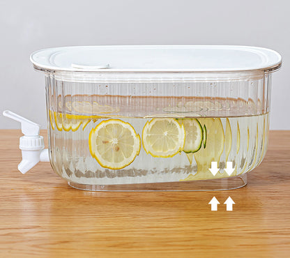 Transparent 4 Liter Refrigerator Cold Drink Dispenser, Juice & Fruit Infuser Water Pitcher, Spigot Beverage V888-ELOSUNG13404