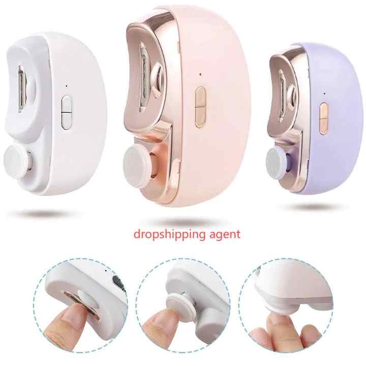 Purple Automatic Electric Nail Clipper & Grinder - Multi-Functional Safe Nail Trimmer for Adults & Kids V888-ELOSUNG13446