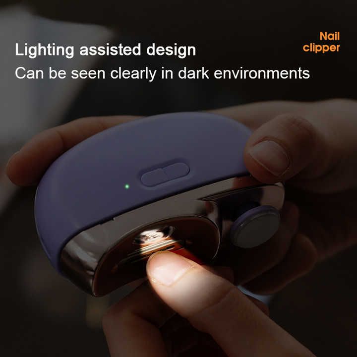 Purple Automatic Electric Nail Clipper & Grinder - Multi-Functional Safe Nail Trimmer for Adults & Kids V888-ELOSUNG13446