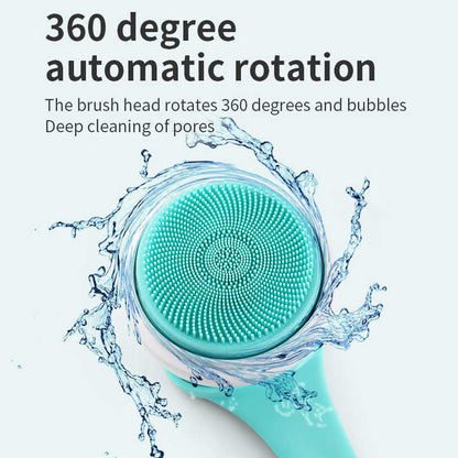 White Electric Bath Brush & Multi-Functional Massager - Long Handle Waterproof Body Cleansing Tool V888-ELOSUNG13450