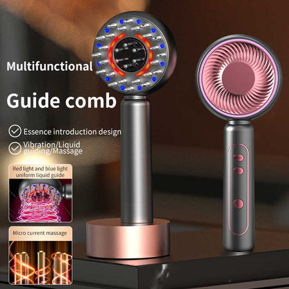 White Intelligent Scalp Massager Brush with Red Light Therapy - Hair Care, Volumizing, and Essence Applicator V888-ELOSUNG13461