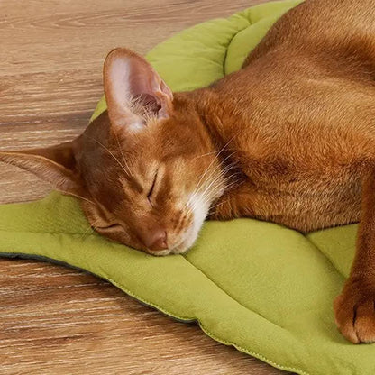 1 Pcs Yellow Leaf-Shaped Pet Sleeping Mat - Durable Dog Floor Pad & Cat Bed for Sleeping and Playtime V888-ELOSUNG13474
