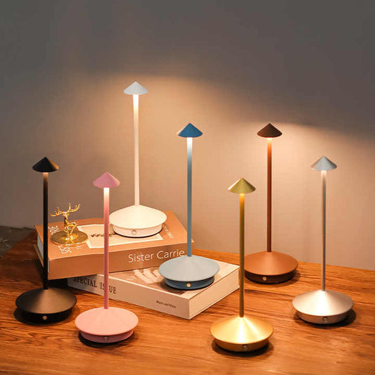 Black Modern Minimalist Aluminum LED Mushroom Night Light - Creative Bedside Atmosphere Lamp for Dining Room V888-ELOSUNG13489