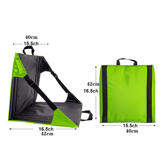 Green And Black Portable Outdoor Camping Seat Pad with Backrest, Foldable & Waterproof Concert Cushion, 600D V888-ELOSUNG13520