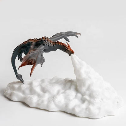 Red Fire Dragon 3D Printed LED Dragon Flame Night Light - Unique Decorative Lamp for Desk, Bedroom & Gift V888-ELOSUNG13533