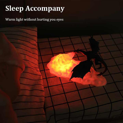 Blue Ice Dragon 3D Printed LED Dragon Flame Night Light - Unique Decorative Lamp for Desk, Bedroom & Gift V888-ELOSUNG13534