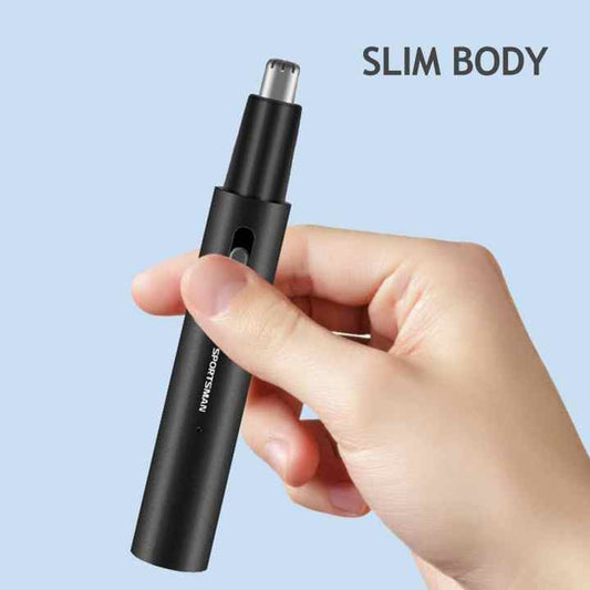 Light Blue Electric Nose Hair Trimmer with Sideburn Cutter - Portable USB Rechargeable Grooming Kit V888-ELOSUNG13537