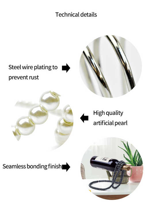 White Modern Floating Pearl Wine Bottle Holder - Elegant Home Decor, Unique Kitchen Accessory for Dining, V888-ELOSUNG13541