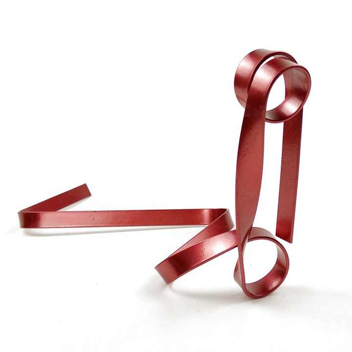 Red Modern Ribbon Wine Bottle Holder - Creative Floating Wine Rack for Home and Bar Decor V888-ELOSUNG13543