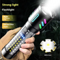 LED Rechargeable Laser Flashlight - Multifunctional Type-C Strong Light Torch with Adjustable Zoom V888-ELOSUNG13556
