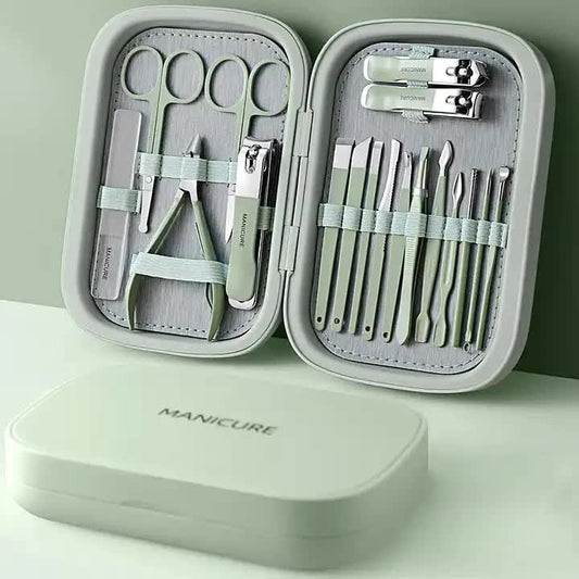 18-Piece Manicure and Pedicure Set - Stainless Steel Nail Clipper Kit | Professional Nail Care Grooming Tools V888-ELOSUNG13592