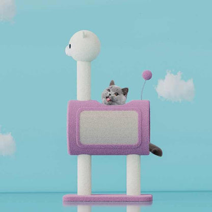 Green Dinosaur-Theme Cat Tree with Tunnel - Multi-Functional Cat Scratching Post and Playhouse V888-ELOSUNG13621