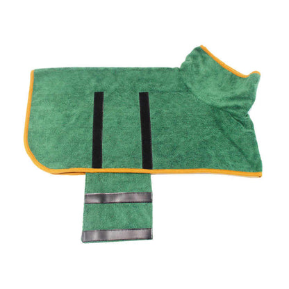 L Grey Pet Dog Quick-Dry Bathrobe - Absorbent Towel Robe for Medium and Large Dogs V888-ELOSUNG13647