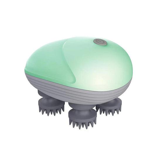 Green Mini Electric Head Massager - Portable 3D Massage Device, Waterproof, Multifunctional Relaxation & Pet V888-ELOSUNG13674