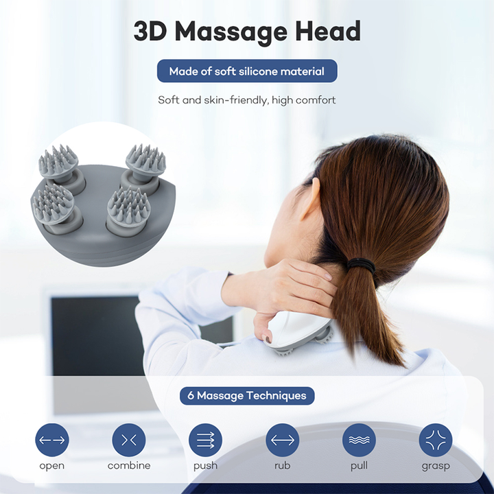 Green Mini Electric Head Massager - Portable 3D Massage Device, Waterproof, Multifunctional Relaxation & Pet V888-ELOSUNG13674