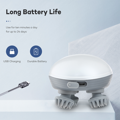Green Mini Electric Head Massager - Portable 3D Massage Device, Waterproof, Multifunctional Relaxation & Pet V888-ELOSUNG13674